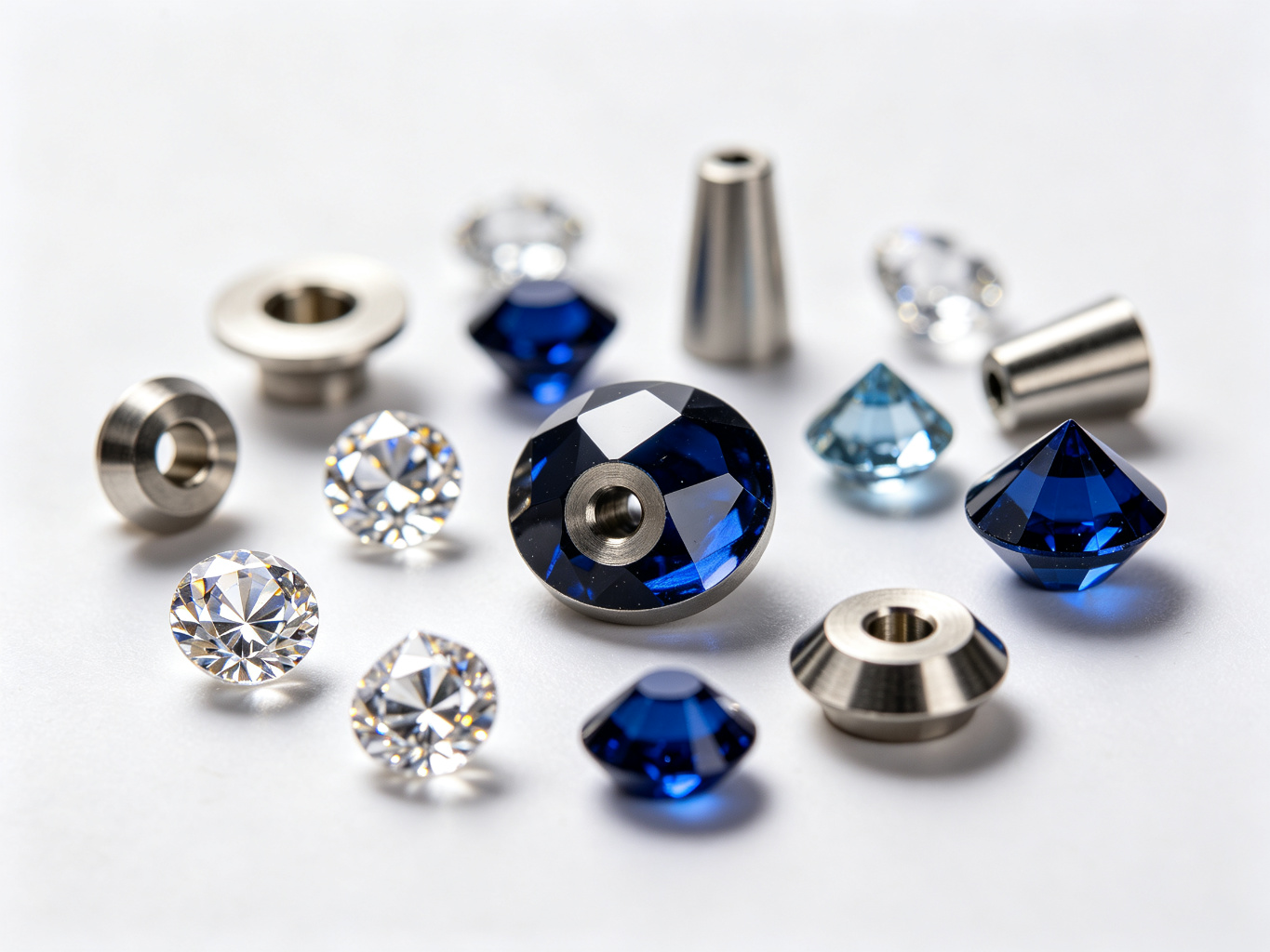Sapphire and diamond waterjet orifice jewels for high pressure waterjet cutting nozzles